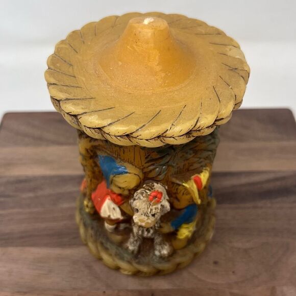 Vintage Hand Painted Carved Candle German 1978 Alpine Originals Girl Boy Dog - Picture 3 of 11